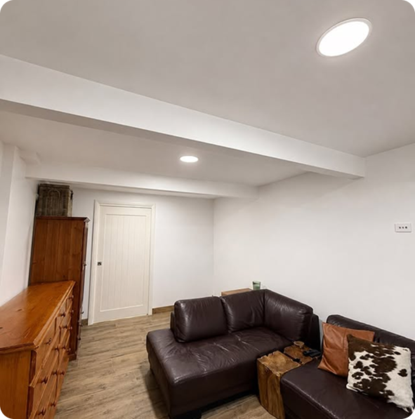 Finished living space showcasing DGC Carpentry craftsmanship